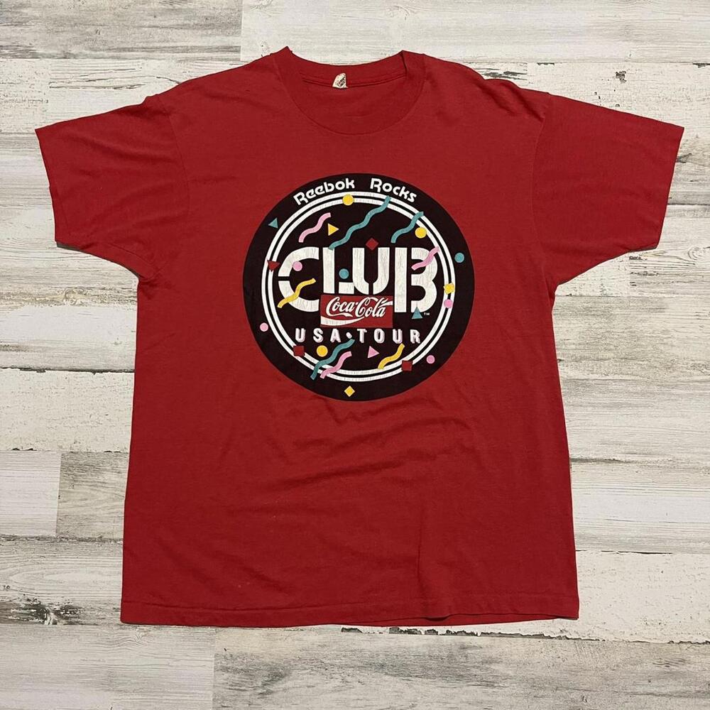 Vintage Reebok Rocks Coca Cola Club USA Tour T-Shirt XL